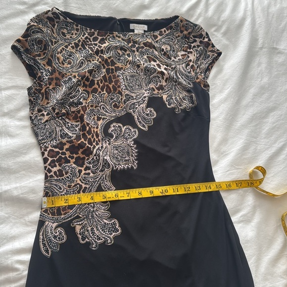 Cache black dress with leopard print - Picture 7 of 10